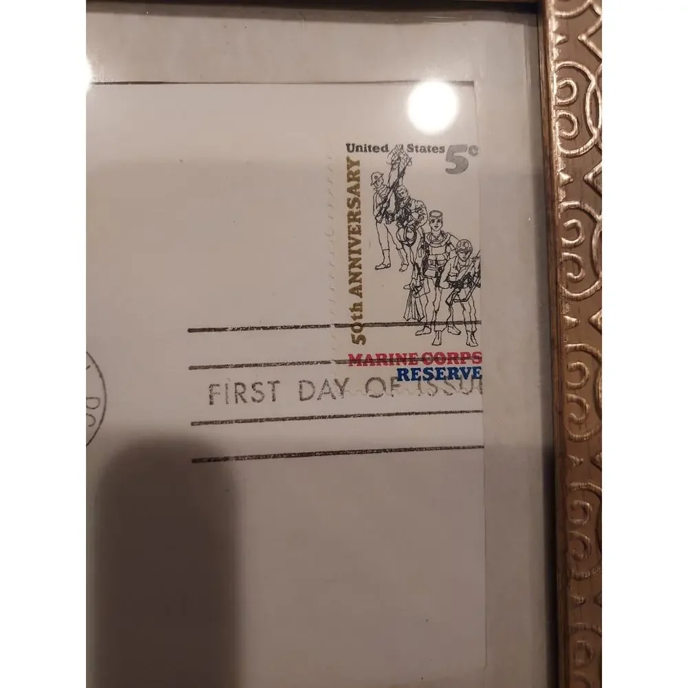 US Marine Corps Reserve First Day Of Issue With Frame 1966 50th Anniversary SEE